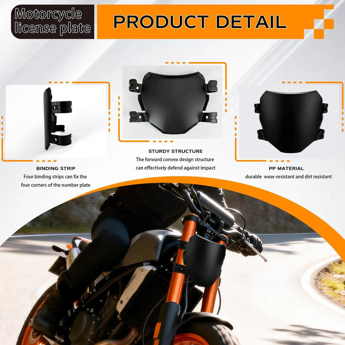 Number Plate for Electric Bike Lightweight Universal Accessories Dirt Bike Accessories License Plate for Long Driving Touring Quake