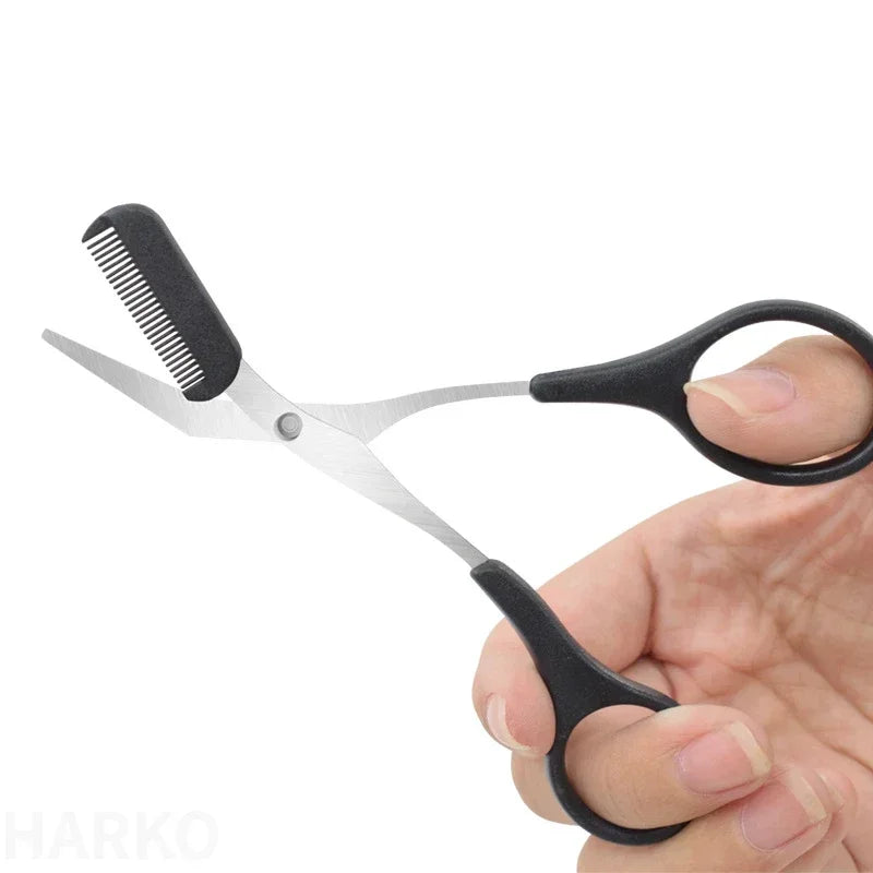 Professional Stainless Steel Eyebrow Trimmer Scissors with Comb – Precision Grooming Tool for Women Makeup Quake