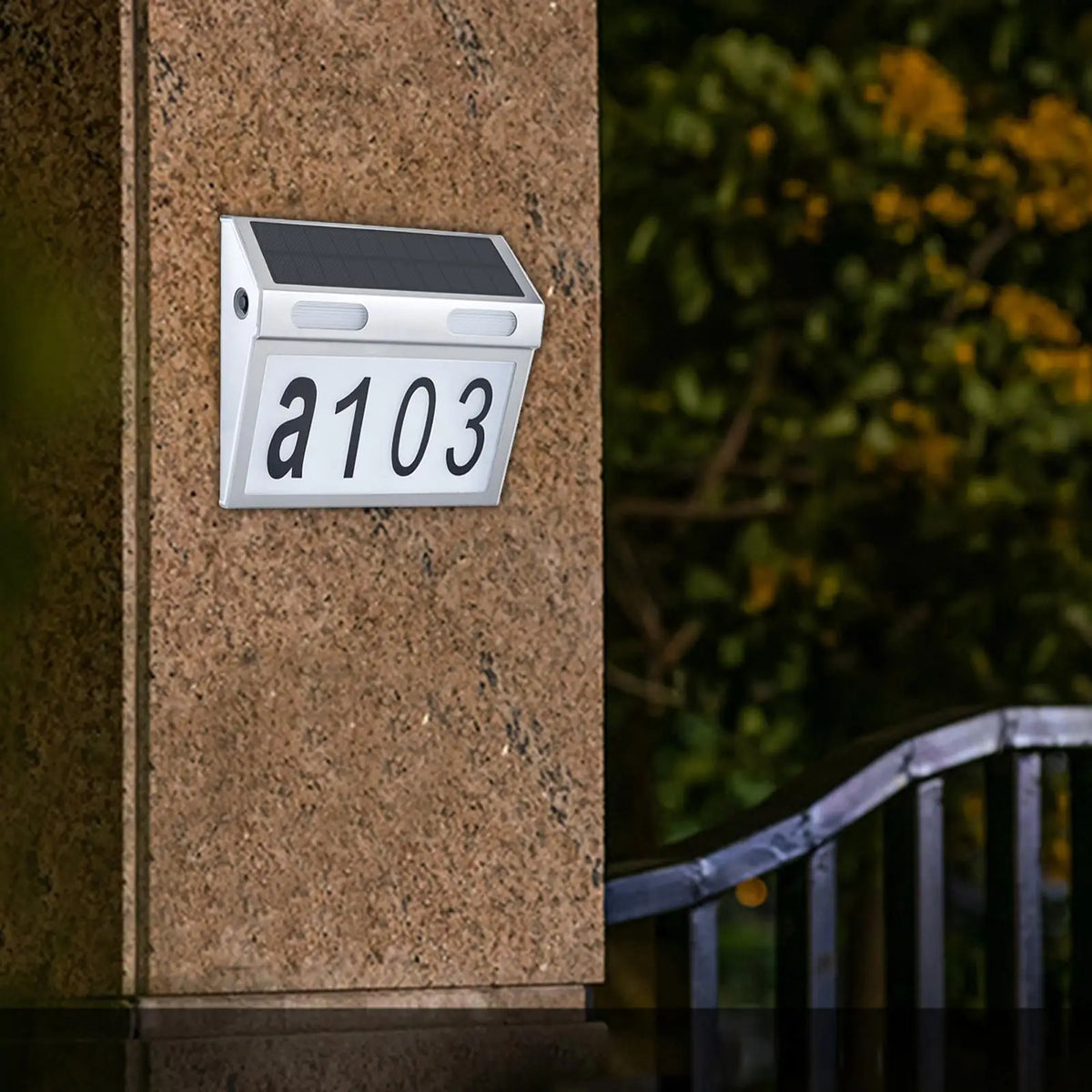 Solar Address Sign Waterproof Lighted Address Plaque for Garden Driveway Quake Default Title