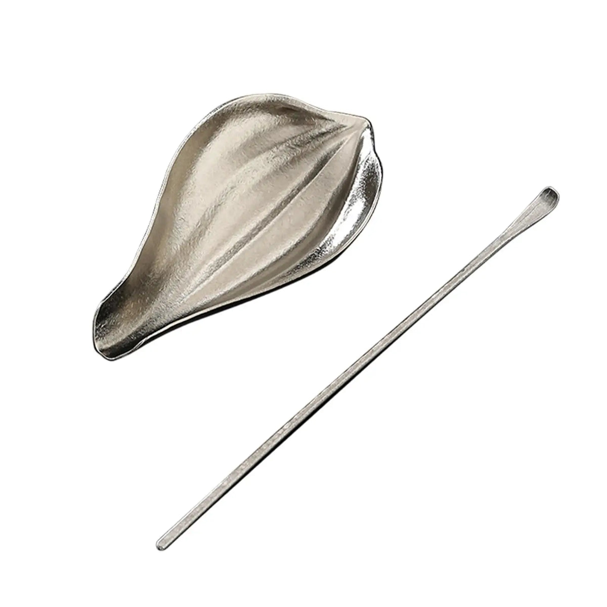 Tea Spoon Rest Tea Leaf Awakening Spoon Tea Making Household Tea Ceremony Set Kung Fu Tea Ceremony Tea Leaf Holder for Tea Room Quake Silver