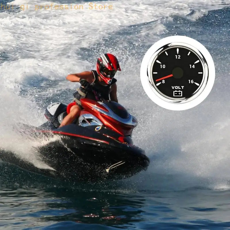 Round Voltmeter Battery Reading Monitor Meter, Analog 85Mm Panel Meter for Boat Motorcycle Trail and Trailer H8WE Quake