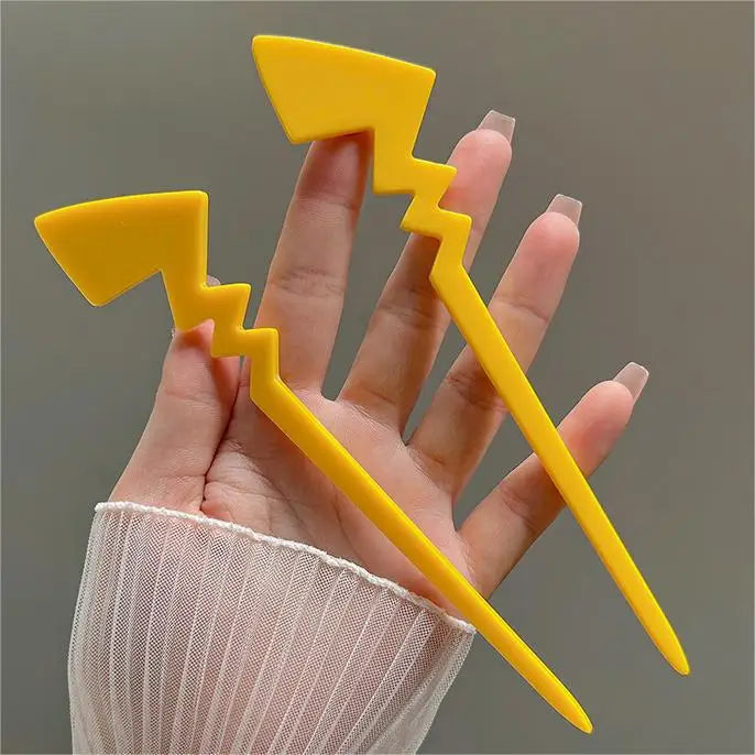 Creative Funny Lightning Hair Stick Simple Girlish Lightning Hairpin Back Head Hair Accessories Cute Coiled Hair Styling Tools Quake