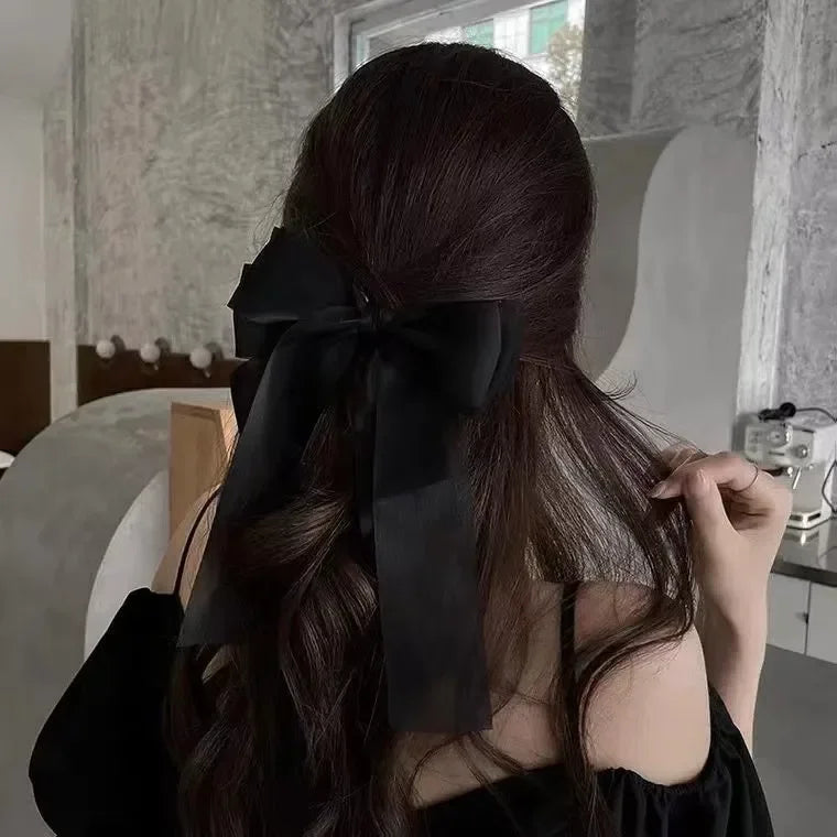 Glitter Flash Drill Tassel Bow Hairpins Bowknot Hair Clips Girls Satin Butterfly Barrettes Duckbill Clip Kids Hair Accessories Quake