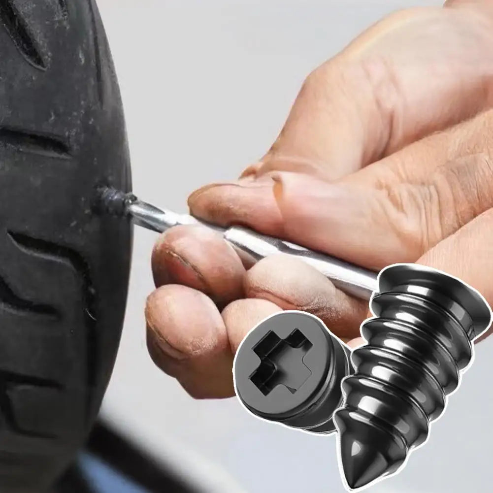 40/50/60Pcs Tire Repair Rubber Nails Kit Screw-in Tire Repair Nails Car Motorcycle Truck Vacuum Tires Puncture Repair Screws Quake