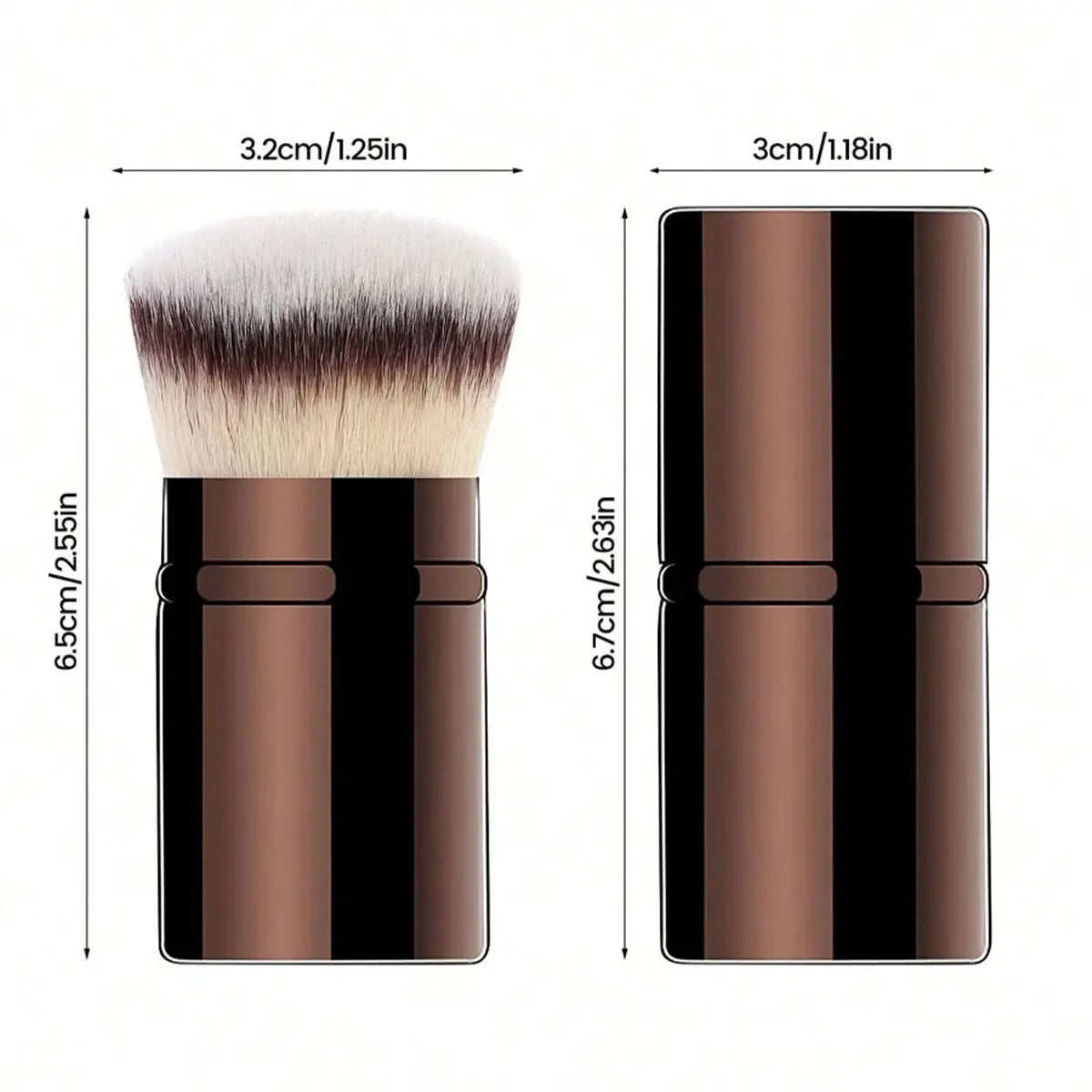 1pcs Retractable Blush Brush Kabuki Foundation Brush Soft Fluffy Powder Contour Makeup Brushes Portable Makeup Tools Quake