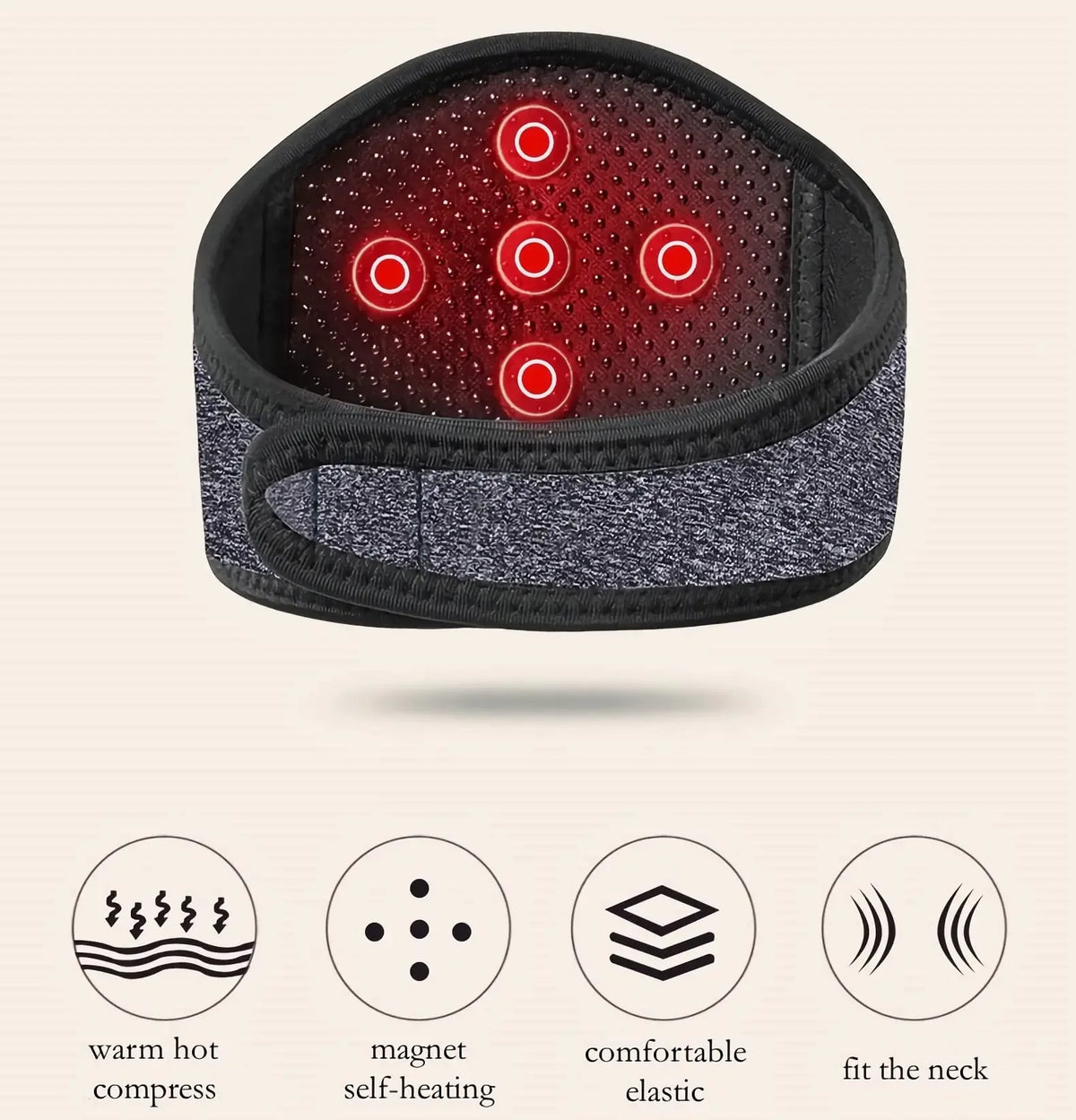 Neck Massage Machine Self-heating Neck Belt Neck Protection Spontaneous Heating Belt Warmth Hot Compress Cervical Massager Quake