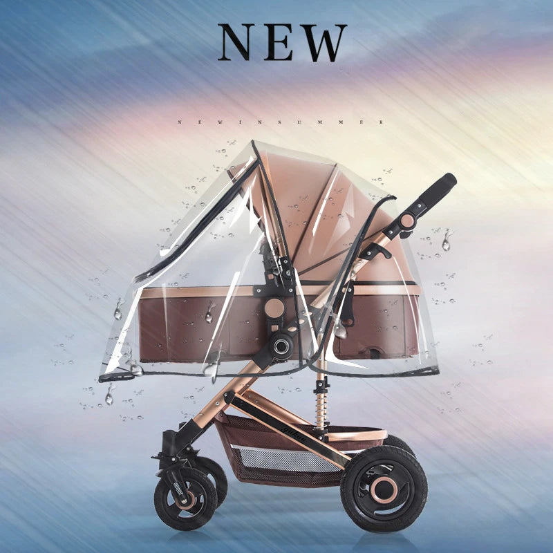 vvocci Universal Stroller Rain Cover Baby Car Weather Wind SunShield Transparent Breathable TrolleyUmbrella Raincoat Accessories Quake