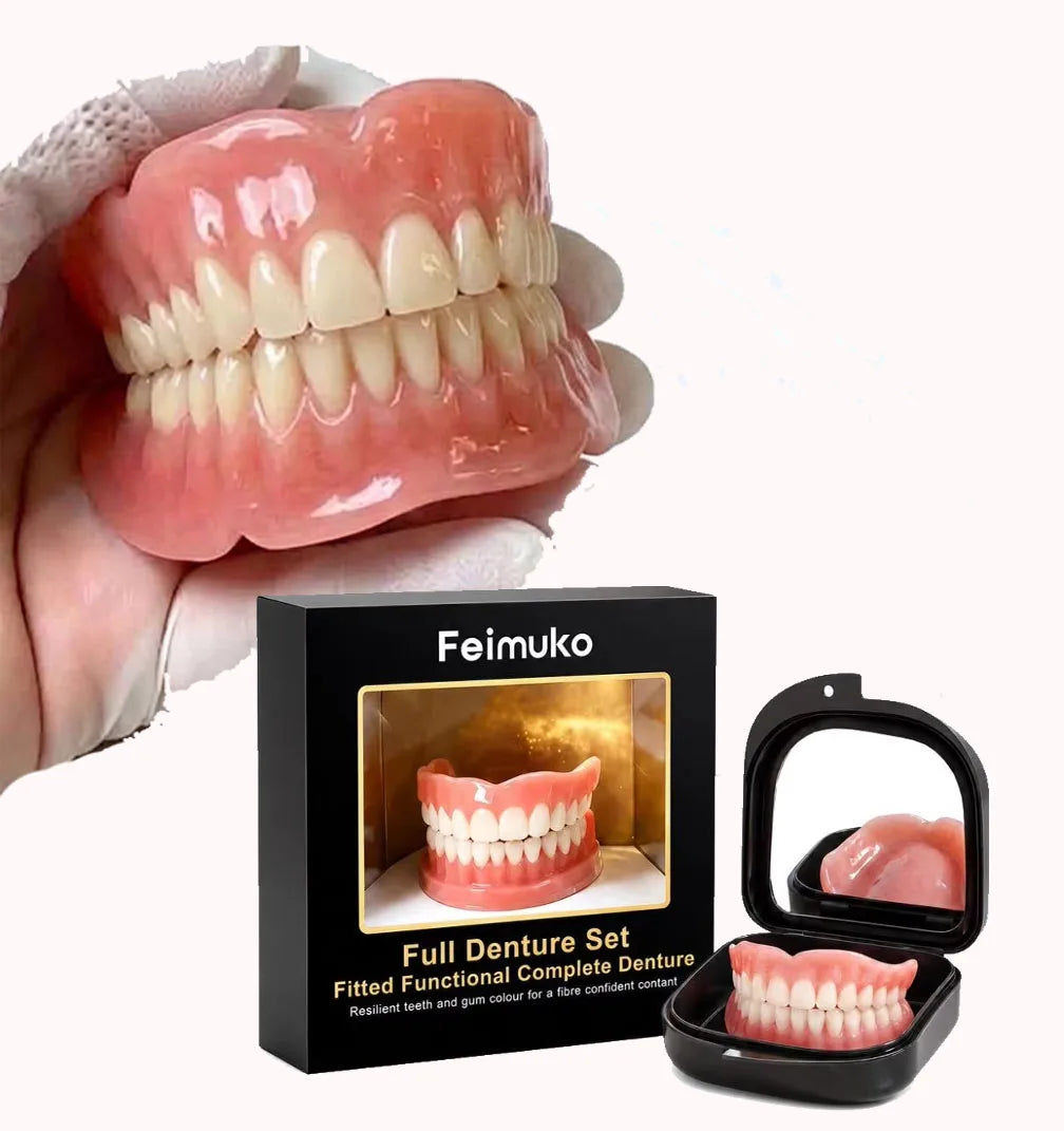 Silicone Fake Teeth Braces Immediate Dentures Comfort Fit Natural Instant Confidence Smile Oral Care for Edentulous Adults Quake
