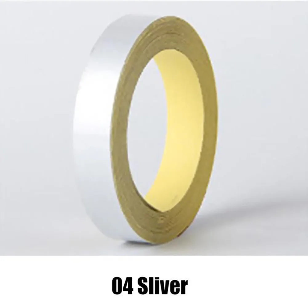 Roll Stripes Car Sticker Waterproof Disassemble Material Optional Color Thin 10 Mm X 5m Backing Brand New Corners Quake Silver White