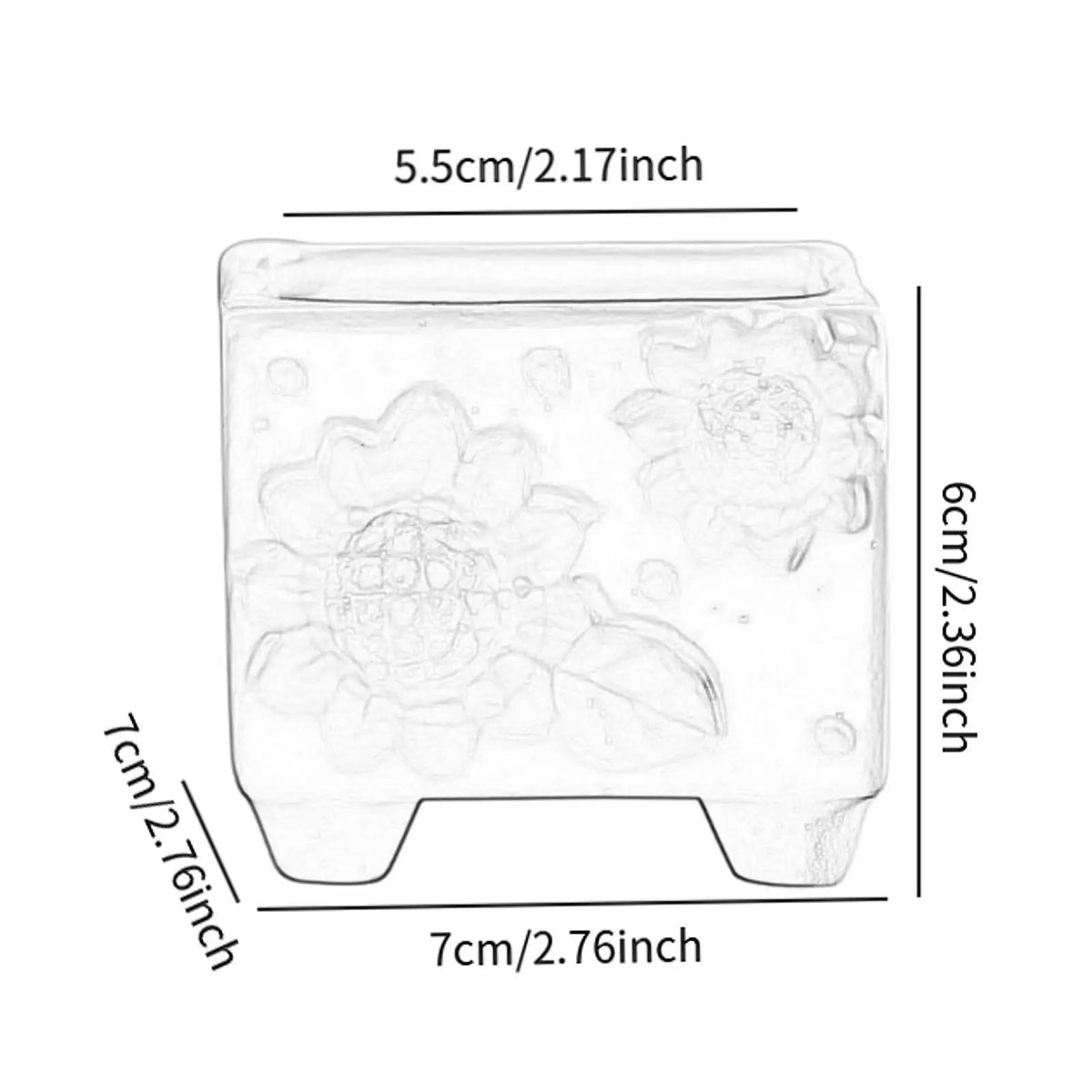 Ceramic Sunflower Planter Decorative Plant Pot Housewarming Gift Tabletop Ornament Small Square Flower Pot for Desk Shelf Quake