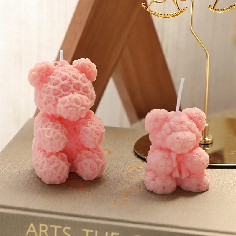 Rose Bear Home Fragrance Premium Atmosphere Birthday Gift Aromatherapy Candles Quake