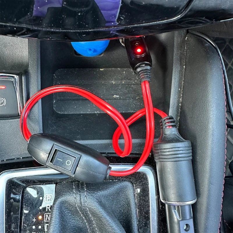 12V 24V Cigarette Lighter Extension Cord with Switches Car Cigarette Lighter Male Plug to Female Socket Extension Cable Quake