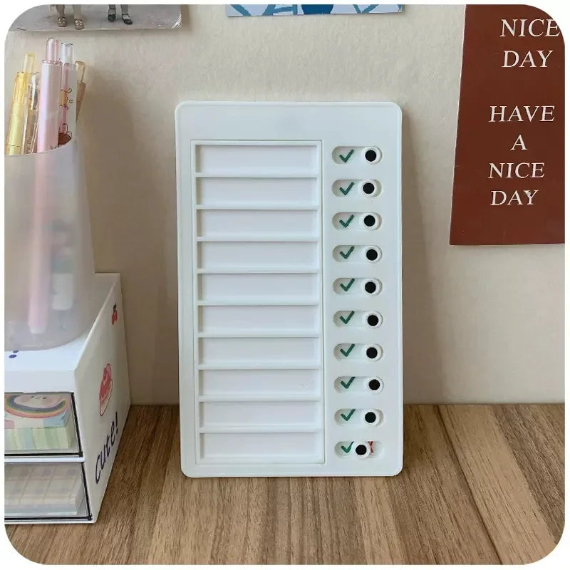 Reusable My Chores Checklist Daily Planner Memo Plastic Board Chore Chart Responsibility Behavior for Kid Self-discipline Card Quake