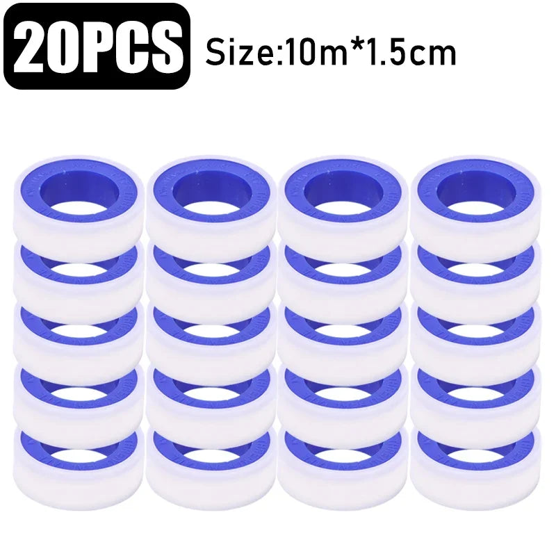 30/1PCS Pipe Leak Proof Sealing Tape Sink Drain Pipe Thread Duct Tapes Plumbing Fitting Repair Tool Waterproof PTFE Sealant Tape Quake 20 Rolls