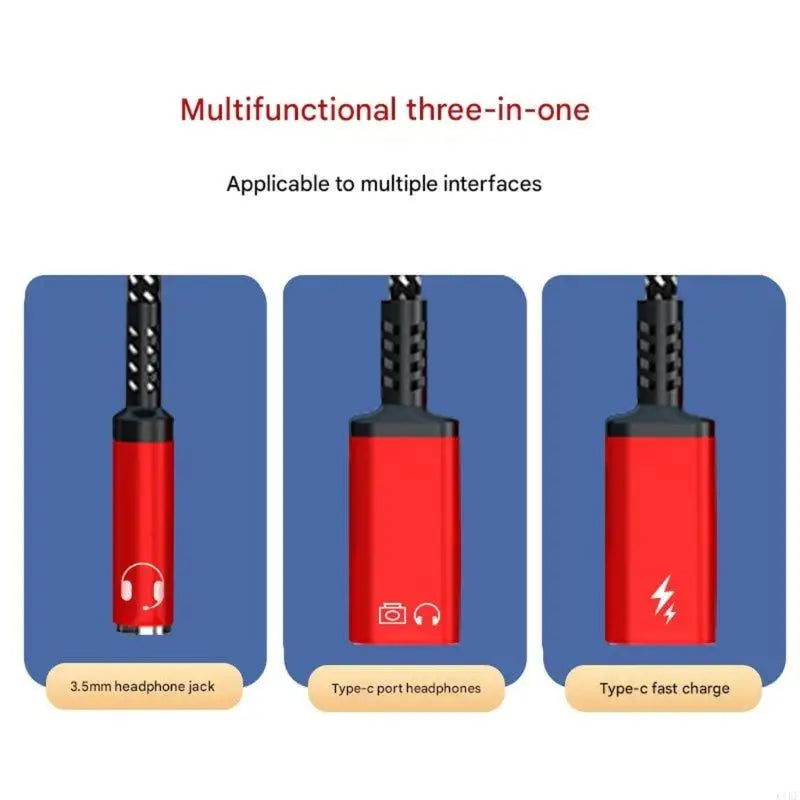 MultiFunction USB C to 3.5mm Headphone &Charging Adapter Cable Supports 3.5mm Headphone OTG Data Transfer PD60W Charging K1KF Quake