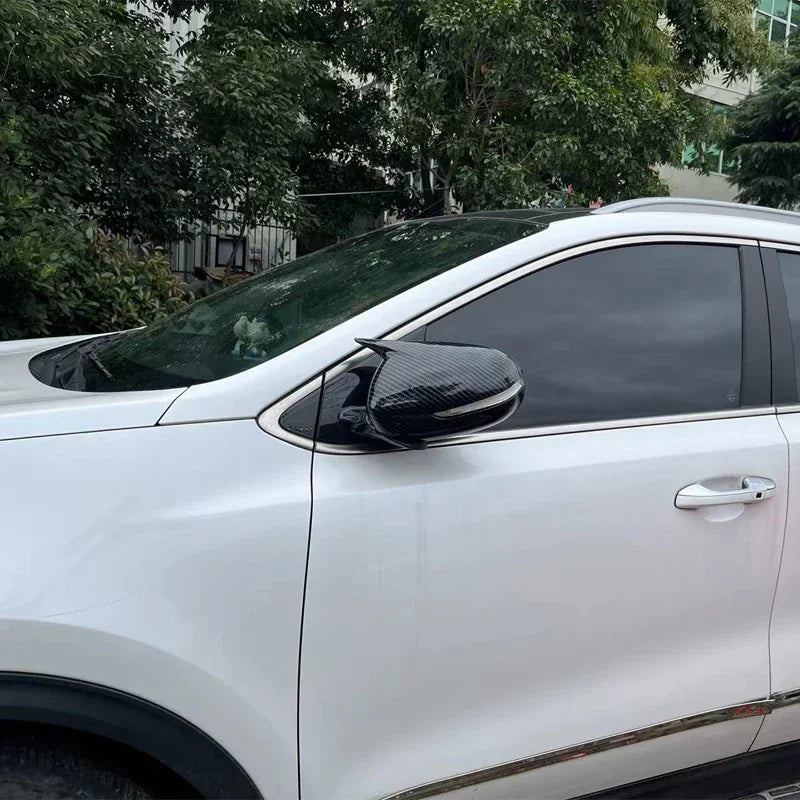 For Kia Sportage KX5 2016-2019 Car Sticker Rearview Side Mirror Cover Wing Cap Exterior Door Rear View Case Trim Carbon Fiber Quake