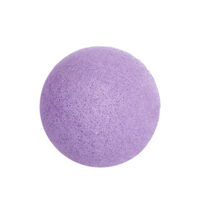 1Pc Puff Natural Cleanse Exfoliator Puff Face Cleaning Sponge Round Shape Konjac Face Washing Facial Tools Wholesale 2025 Quake Purple