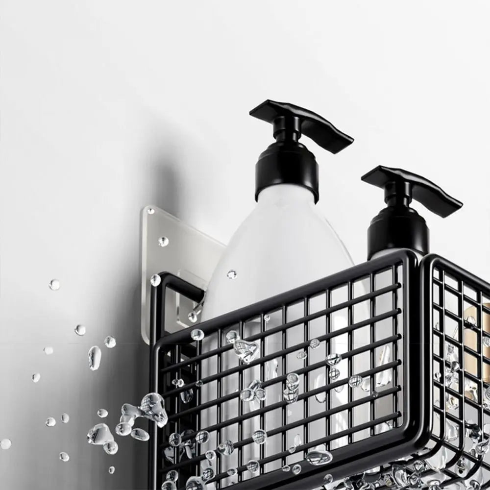 1Pcs Suspension Type Bathroom Storage Grid Shelf Wall Mount Kitchen Bathroom Accessories Bathroom Organizer Quake