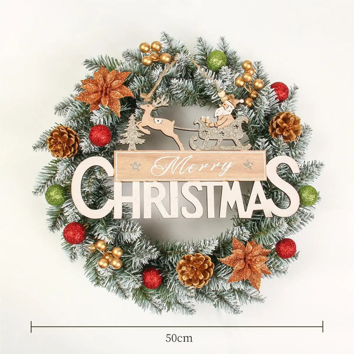 Christmas Wreath Seasonal Garland 19.69inch Realistic Rustic Front Door Wreath for Fireplace Garden Home Thanksgiving Festival Quake