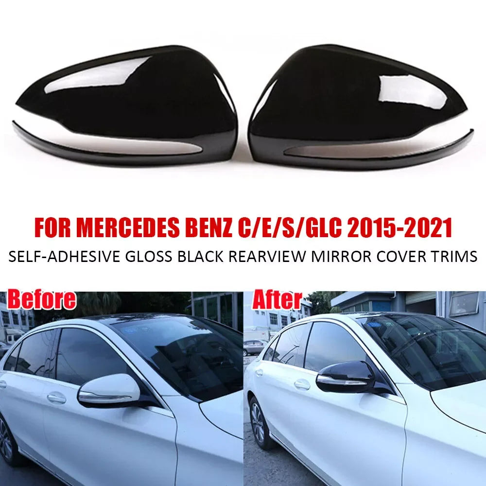 For Mercedes-Benz E GLC S C Class W205 W213 X253 W222 W238 LHD Car Rearview Side Mirror Cover Wing Cap Exterior Rear View Trim Quake