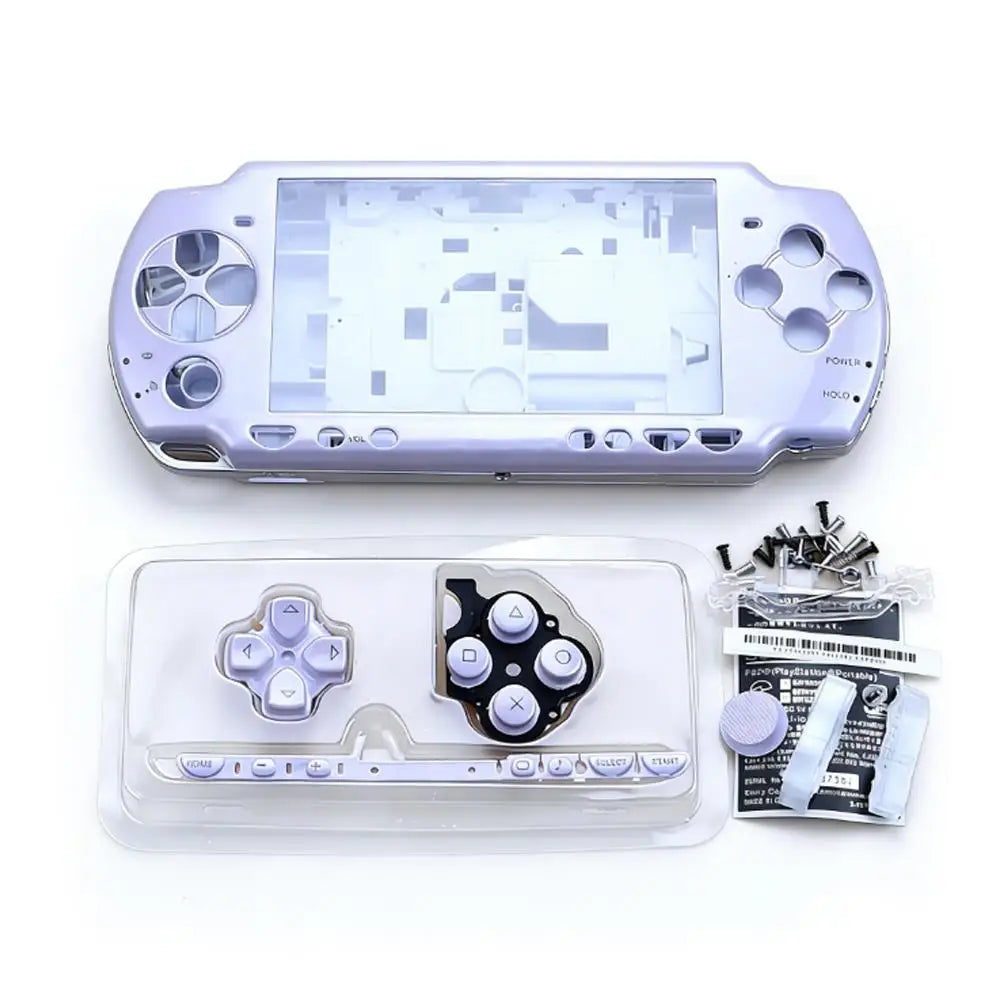 Replacement Full Shell Kit for PSP2000 Console Upper Cover Case Precise Fit Durable ABS Housing Buttons Screws Multi Colors Quake purple