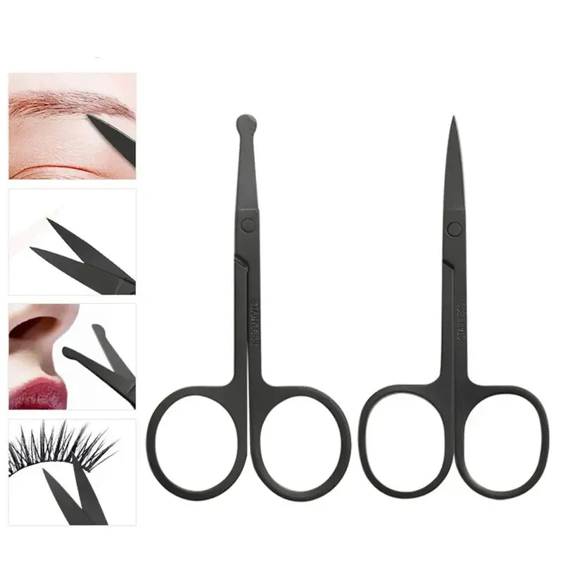 vvocci Stainless Steel Precision Scissors for Facial Hair, Ear & Nose Trimming, Eyebrow Grooming Quake