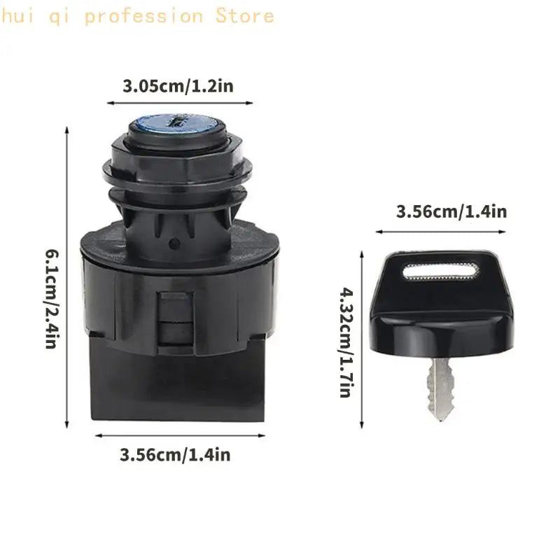 Start Lock Assembly 6 Pin 3 Position for Listed Vehicle Models, Starter Lock Set with Two Keys for UTV Motorcycle H8WE Quake
