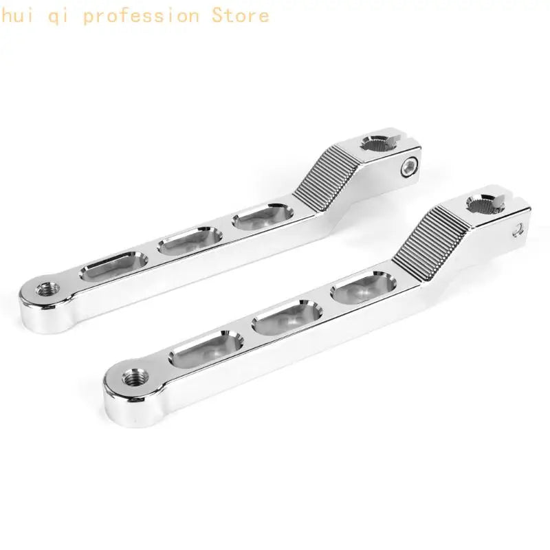 Motorcycle Gear Linkage Lever Pair, Machined Metal Arms, Cutout Arm Design and Splined Mounting Structure for Service H8WE Quake Silver CN