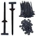 Nylon Universal Cable Tie Buckle Self-locking Plastic Coupler Auto Fastener Screw Replacement Clip Car Fender Management Secure Quake 20pcs