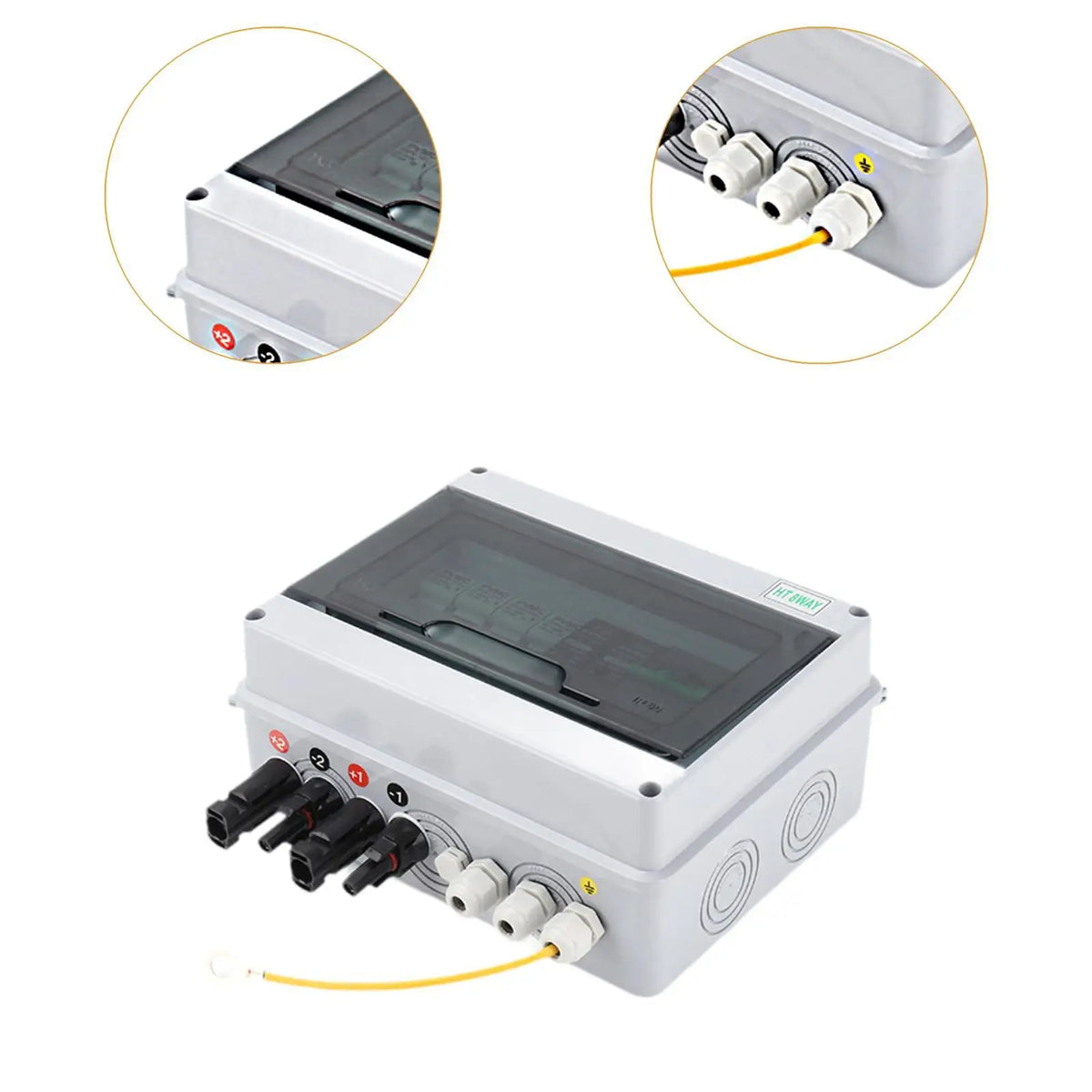 Solar Pv Combiner Box Sealed Dustproof DC 600V Fuse Mcb SPD for Car Industry Quake