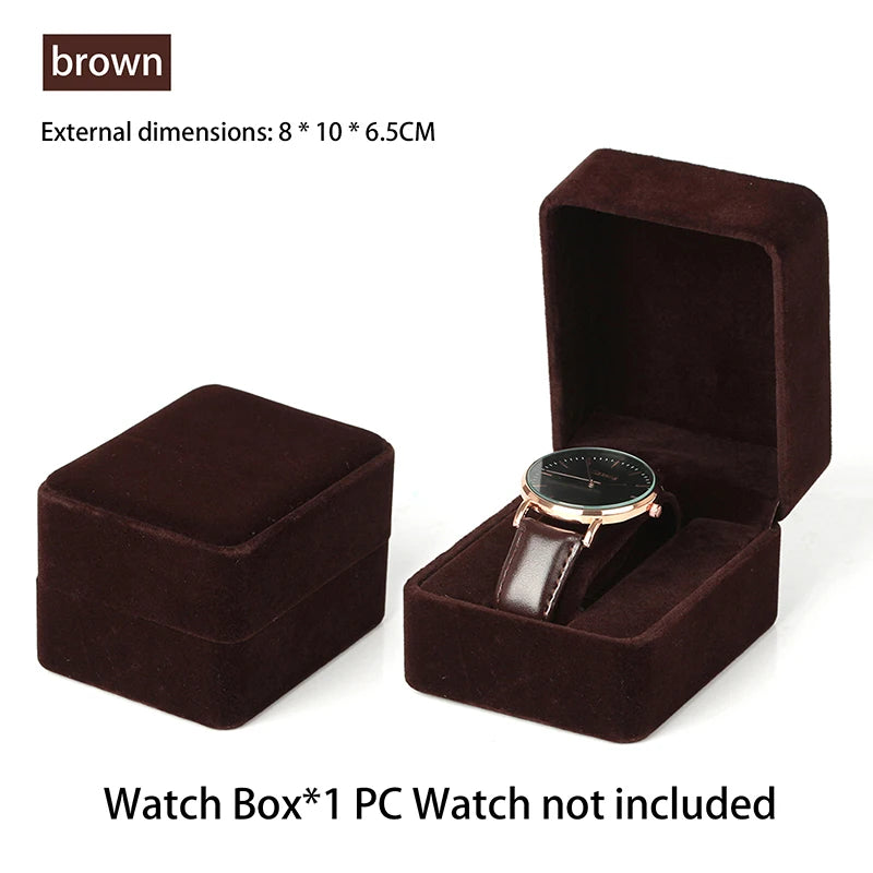1Pcs Watch Box Fashion Velvet Round Corner Smartwatch Clock Storage Case Jewelry Accessories Business Packaging Boxes Quake A5