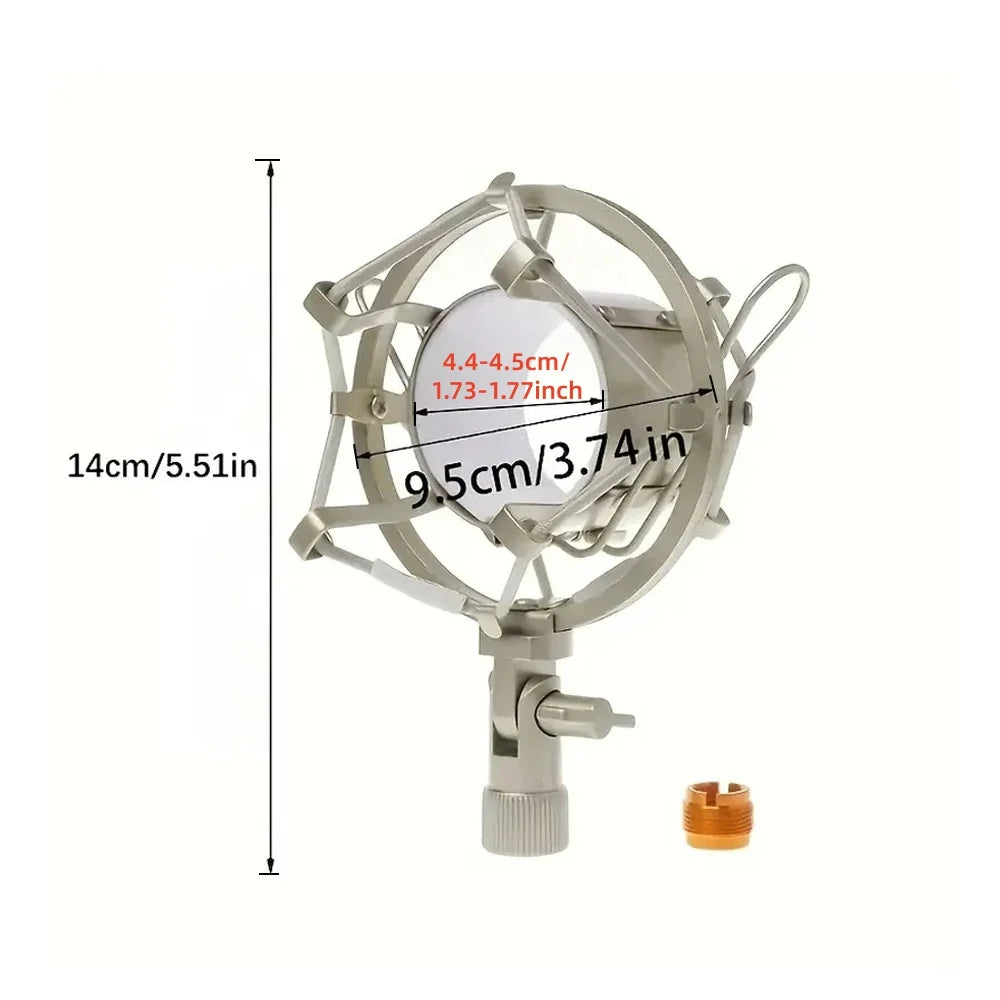 Universal Metal Microphone Shock Mount Mic Anti Vibration Holder Mount Fit For 44-45mm Diameter Condenser Mic Quake