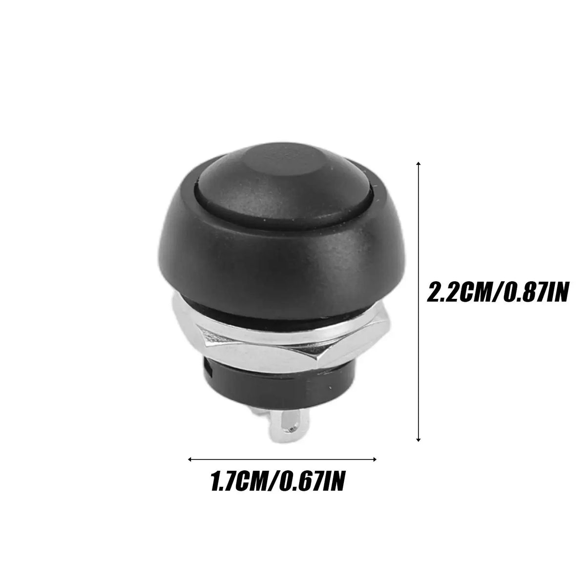 30/1PCS PBS-33B Momentary Push Button Switch with Metal Installation Nut Waterproof Colorful Control Panel Light Button Switch Quake Black 30PCS