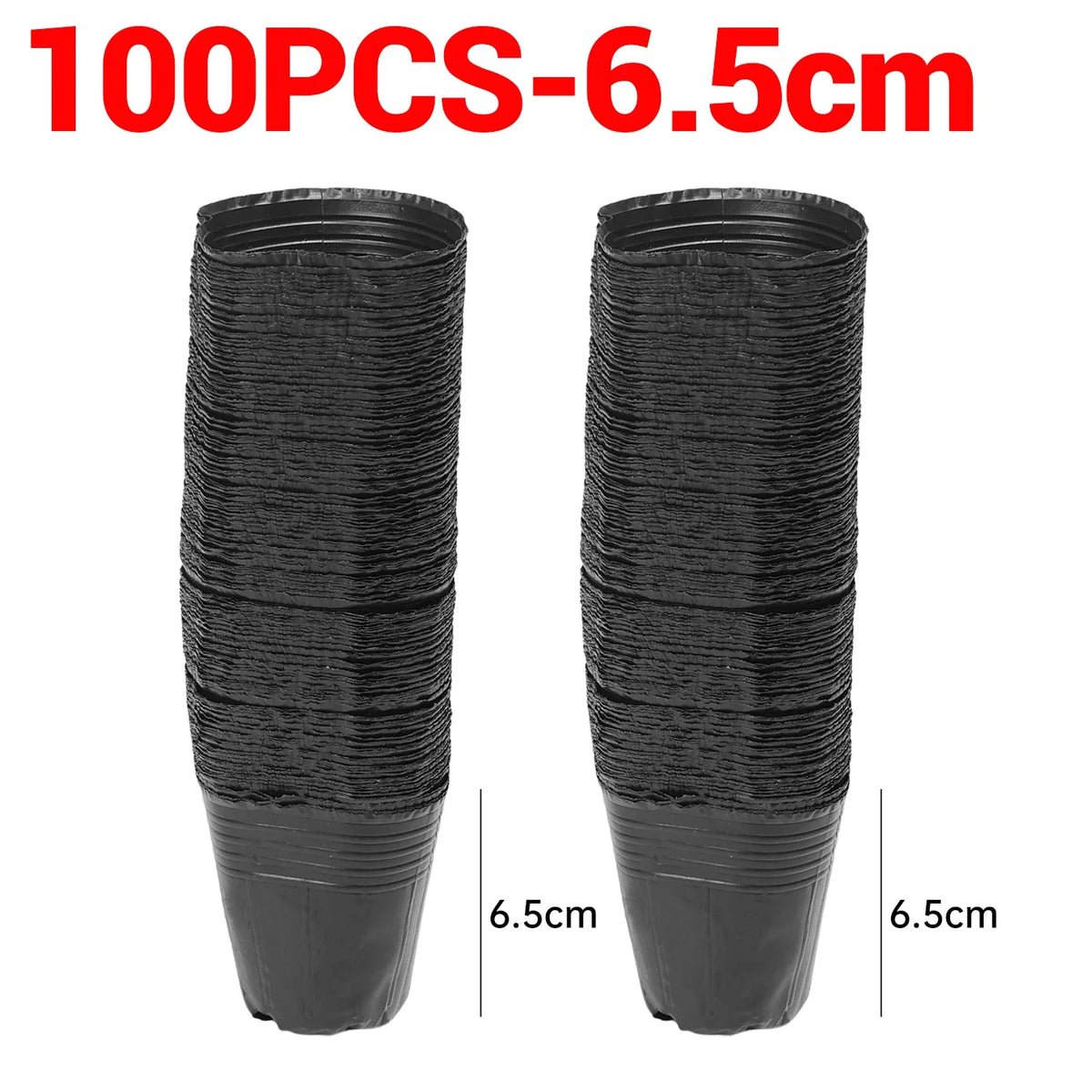 100/50PCS Thickened Seedling Bag with Holes Plastic Flowerpot Flower Plant Breathable Container Garden Vegetable Planting Pots Quake 100PCS-6.5cm