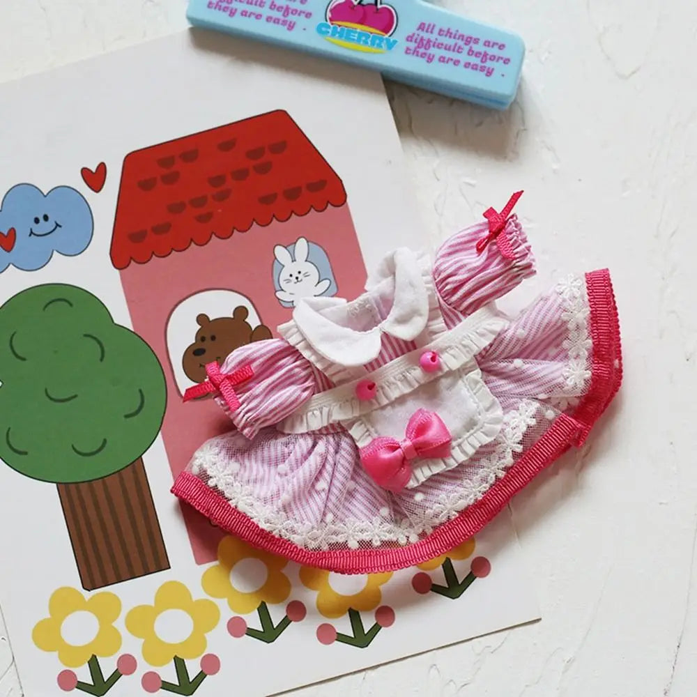 New Handmade Doll Lovely Clothes Cute Lolita Princess Dress 5 Colors Dolls Clothes For 10cm Cotton Doll Quake
