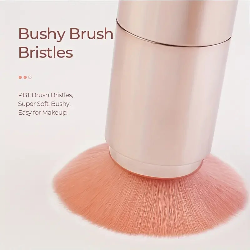 5 In 1 Portable Retractable Makeup Brushes For Foundation Eyebrow Lip Eyeshadow Loose Powder Cosmetic Set Makeup Brush Tools Quake