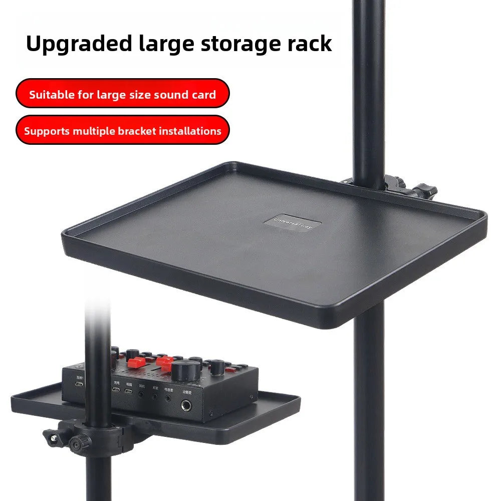 New Universal Microphone Stand Adjustable Clamp Soundcard Tray Tripod Bracket Holder Clamp for Live Streaming Quake
