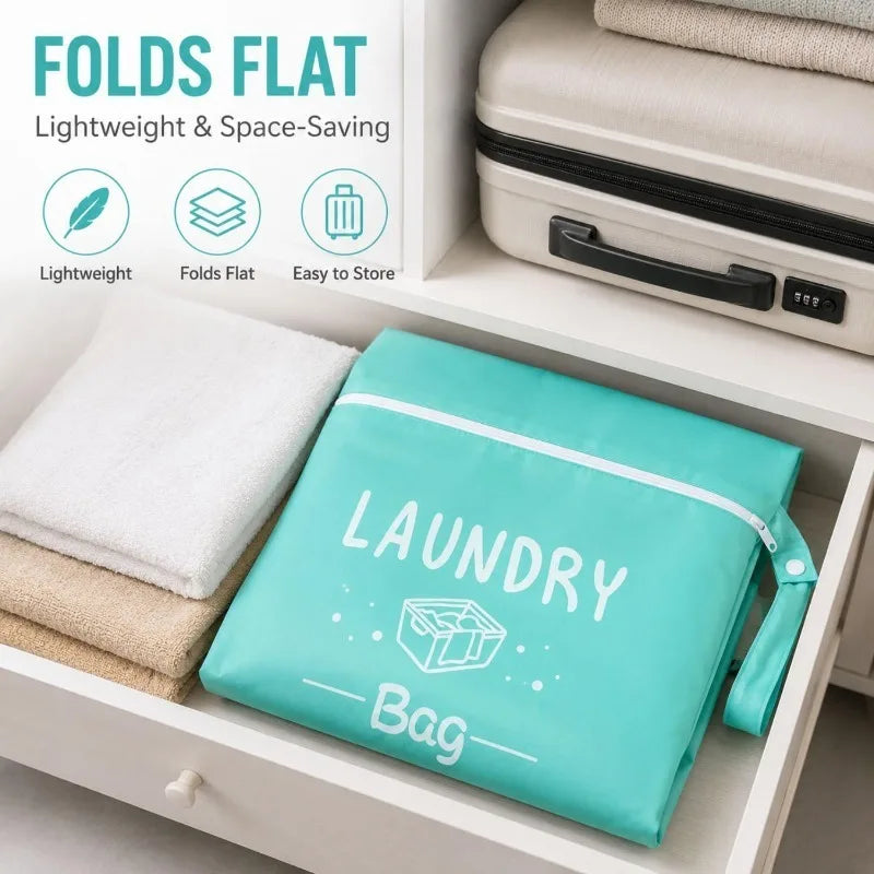 Large Capacity Laundry Bag Portable Dirty Clothes Storage Bag Oxford Waterproof Storage Pouch Swimming Fitness Beach Clothes Bag Quake