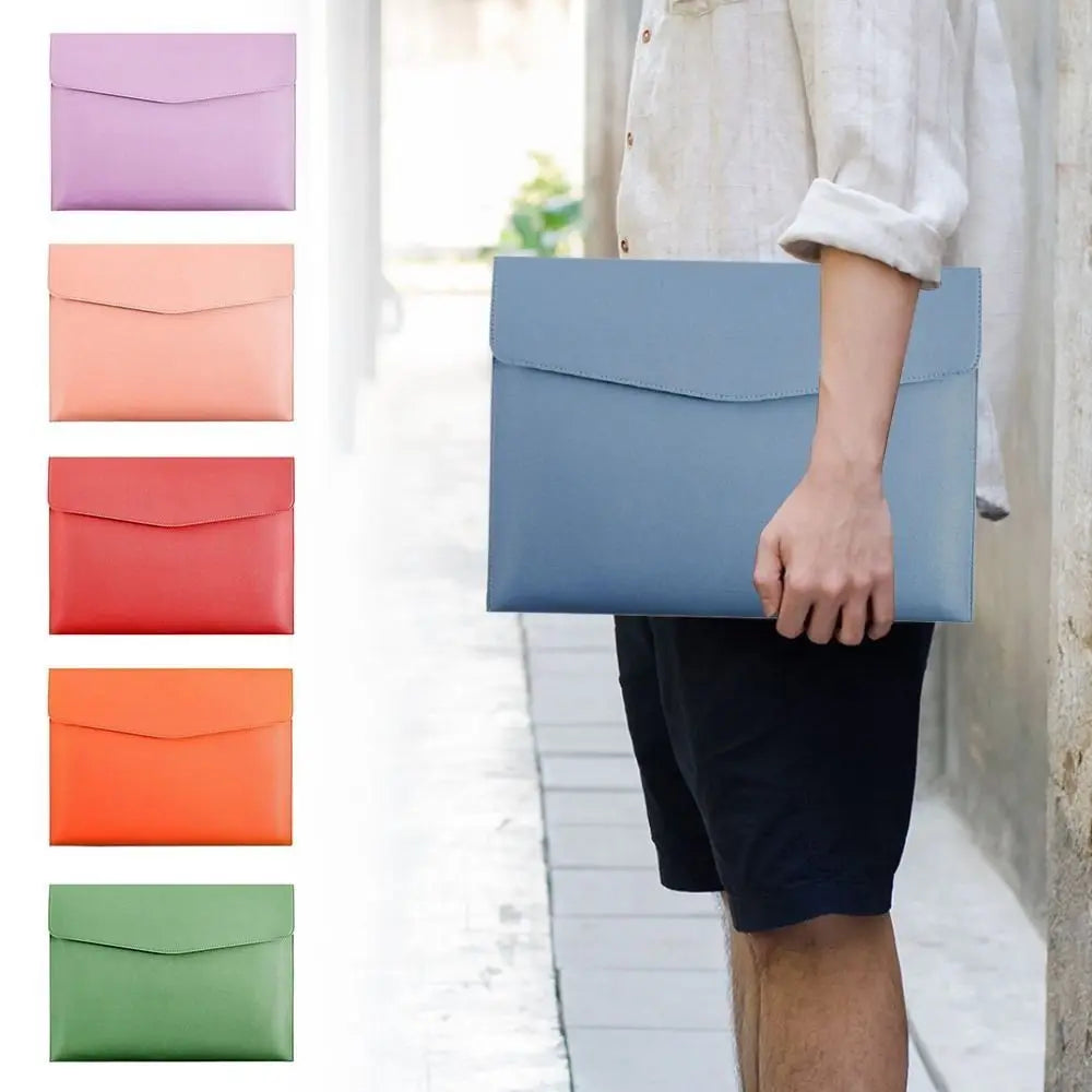 Stationery Dustproof Leather Leather Document Pouch Large Capacity A4 A5 Leather File Folder Document Bag Quake