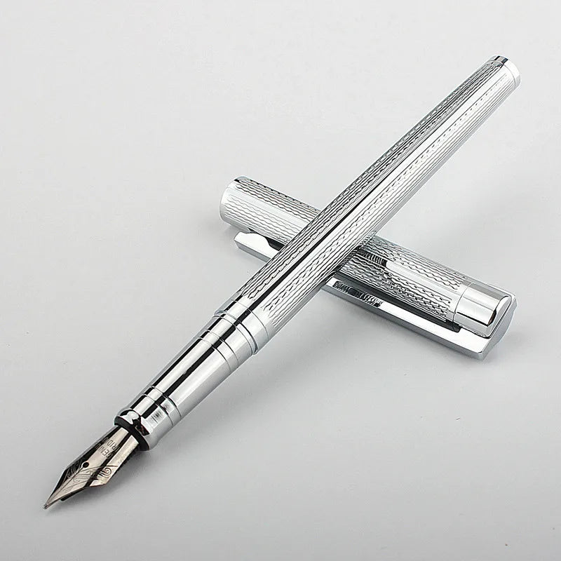Jinhao 126 Silver Business Office EF/ F Nib Fountain Pen Student School Stationery Supplies Ink Calligraphy Pen PK35 Quake