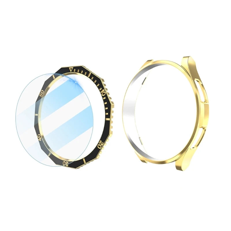 Protector Shell Wristwatch Bezel Cover Housing Anti-scratch Screen Protector K1KF Quake black gold 43mm