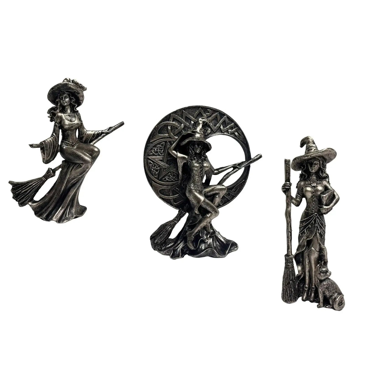 Halloween Figurine Witch Statue Witch Figurine Resin Tabletop Ornament Halloween Decor for Shelf Home ,Desk, Living Room Bedroom Quake