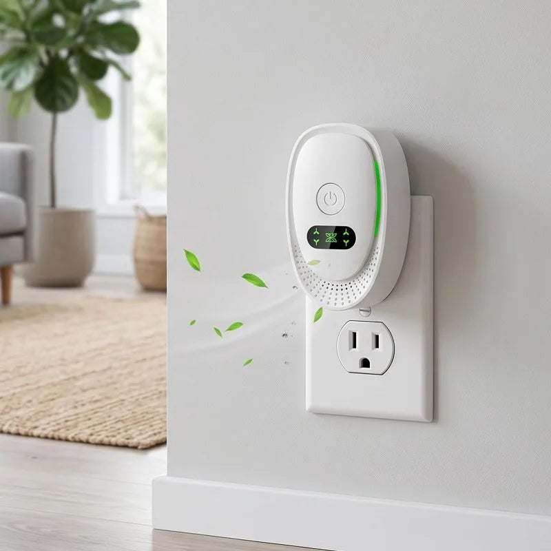 Smart Negative Ion Air Purifier Smoke Removal Mini Air Ionizer Pet Deodorizer Cleaners Plug-in Odor Eliminator for Home Bathroom Quake