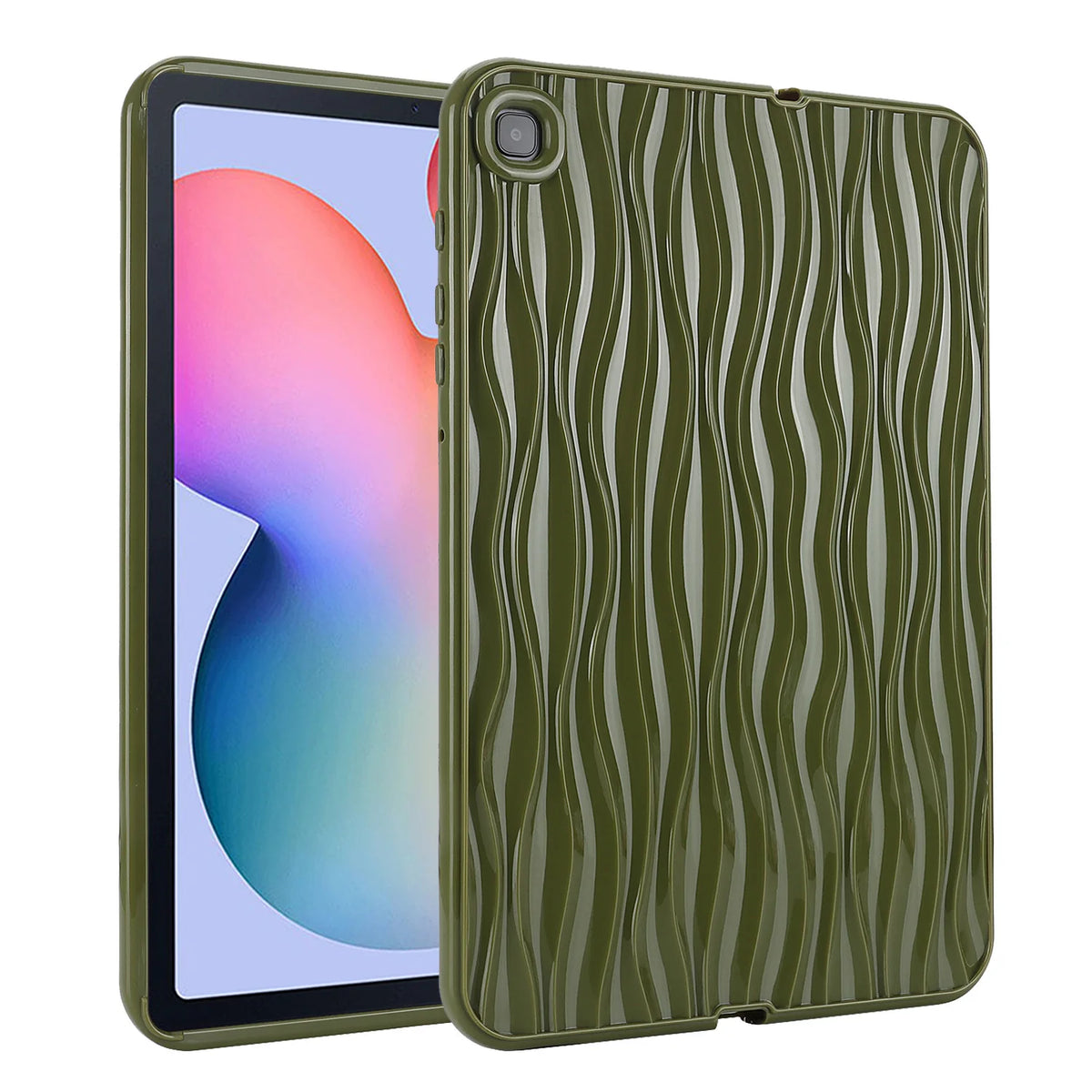 Luxury Tablet Case for Samsung Galaxy TAB A8 A7 S6 LITE Drop Resistant T220 T225 X200 P610 P615 Soft Silicone Quake green TAB A8