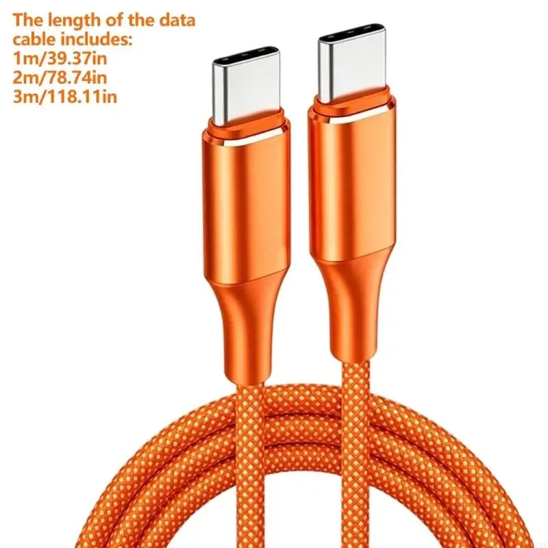 Type C to Type C Charging Cable 100W Output USB C Data Cable Nylon Braided Construction Wide Compatibility K1KF Quake