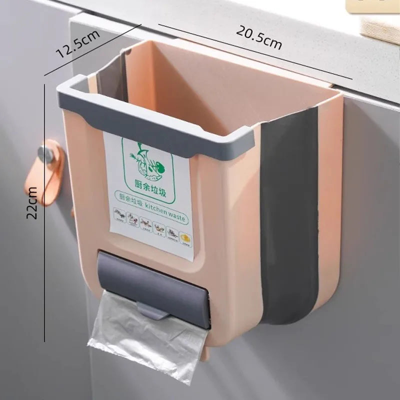 Kitchen Folding Trash Can Wall Mounted Trash Can Kitchen Cabinet Door Mounted Trash Can Folding Trash Can for Vehicles Quake
