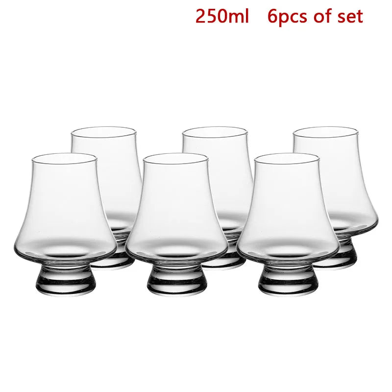 YWDL 2/4/6pcs Glass Whiskey Cup Set of 250ml Clear Lead Free Drinking Glasses Scotch Liquor Barware Beer Spirits Wine Glasse Quake 6pcs 250ml