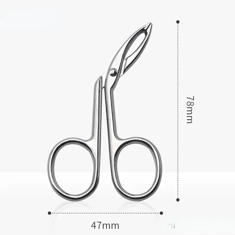 Professional Elbow Eyebrow Pliers Clip Scissors Tweezers Straight Pointed Stainless Steel Eyebrow Plucking Makeup Beauty Tools Quake Silver