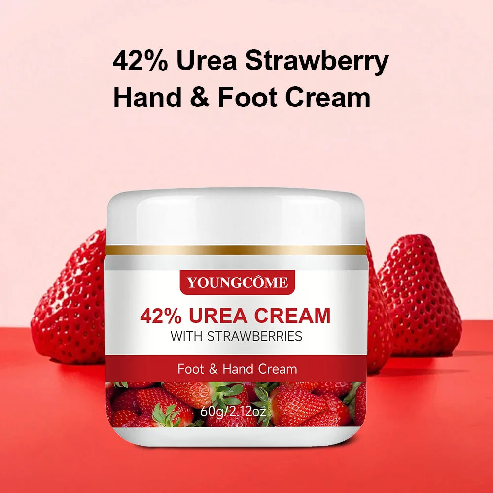 42% urea strawberry hand and foot cream,moisturizes andsmooths your hands and feet,suitable for men and women of all skin types Quake