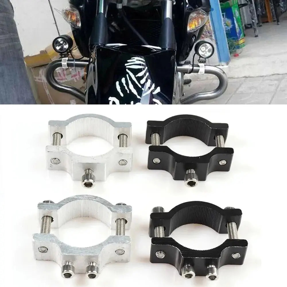 Motorcycle HeadLight Spotlight Mounting Bracket Handlebar Holder Clamp Fixed Clip for 18.5-33.5MM Front Fork Bicycle Accessories Quake Single Hole 12mm